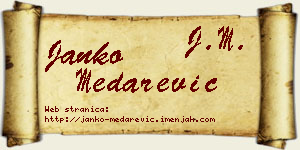 Janko Medarević vizit kartica